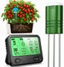 Soil Moisture Meter for Plants,4-in-1 Wireless Soil Tester,Soil Thermometer/Moisture/Sunlight Time,Large Screen,Indoor/Outdoor Plant Water Meter,Garden Soil Test Kit for Lawn,Farm,Houseplants