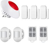 Wireless Home Alarm Security System 8 Piece Kit, TOWODE Wireless Alarm System for House, Garage, Shed,110dB Security Alarm with LED Light and Remote Control Door Window Alarm Sensor IR Motion Detector