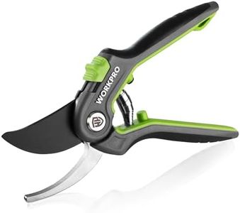 WORKPRO Sécateur de Jardin Professionnel 210mm, avec Lame SK5, Plage de CoupeØ19mm, Ciseaux Jardinage pour Branche, Fleur et Fruits, Broussailles, Cisailles à Plantes pour le Jardinage