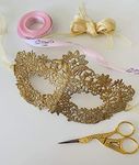 Luxury Women's Venetian Lace Masquerade Prom Halloween Carnival Mask Ball (Goddess Gold)