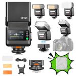Godox iT32 TTL Mini Camera Flash with X5S Trigger for Sony, 2.4G HSS 1/8000s Camera Flash, Magnetic Hot Shoe, Compatible with Sony ZV-E10, a7IV, a7CII, a7III, a6700, ZV-E10 II, a6400, a7C, a6000