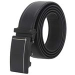 Labnoft Men's Pu Leather Auto Lock Belt (Black)