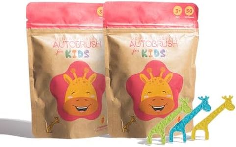 Autobrush Strawberry Dental Flossers for Kids- Floss Picks to Remineralize Teeth and Prevent Cavities with Easy-to-Use Fun and Colorful Design (2-Pack)