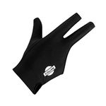 3-Finger Sweat Absorbing Breathable Elastic Fingertip Cut Snooker Pool Billiard Glove for Right Hand - Black