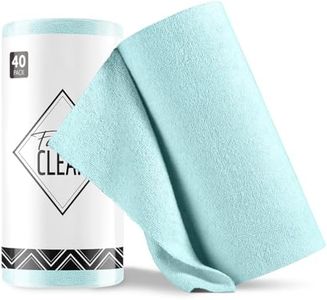Fantasticlean Paño de Limpieza de Microfibra, 40 Unidades por Rollo Paños de Microfibra Rasgable, Trapos Reutilizables y Sin Pelusas 30x30cm-Azúl