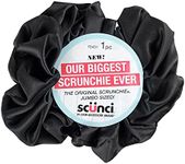 Scünci® The Original Scrunchie® Jumbo Size in Washable Black Nylon Silk-Like Fabric, Perfect for Wrist-to-Hair Versatility, 1 Count