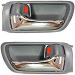 PT Auto Warehouse TO-2469MG-DS - Inner Interior Inside Door Handle/Trim, Gray Housing with Chrome Lever - Left/Right Pair