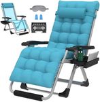 ZENPETIO 29In XL Zero Gravity Chair w/Cushion, Zero Gravity Recliner Lounge Chair for Indoor and Outdoor, Reclining Camping Chair for Lawn, Anti Gravity Chair with Cup Holder and Footrest, 440LBS