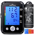 Blood Pressure Machine for Home Use: Easy@Home Upper Arm Automatic Blood Pressure Monitor - 3 Color Backlit Hypertension Display & 22-42 cm Large Cuff - Irregular Heartbeat Indicator & Pulse Meter | EBP-095 Black