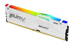 Kingston Fury Beast White RGB 64GB (2x32GB) 6000MT/s CL36 DDR5 Expo DIMM | Infrared Syncing | Fury CTRL Software | Overclocking | Plug N Play | AMD Expo | Kit of 2 | KF560C36BWEAK2-64