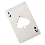 Stainless Steel Credit Card Poker Bottle Opener Men's Gift Spades Poker Bar Tool (Silver)