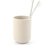 Tumbler Toothbrush Holder Plastic Cups Bathroom Tidy Razor Holder Toothpaste Holder Small Makeup Brush Holder Small Bathroom Cup Travel Camping Portable Reusable Storage Cups 350ml (Khaki)