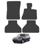 Rubber Car Mats Compatible with BMW X5 (2007-2013) [E70] Tailored Fit Rubber Floor Mats Set Accessory Black Custom Fit 4 Pieces with Clips - Anti-Slip Backing, Heavy Duty & Waterproof