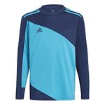 adidas Boy's Squadra 21 Goalkeeper Jersey, Team Navy/Bold Aqua, 13-14 Years