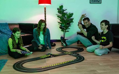 Scalextric Batman vs Joker Slot Car Racing Set – Includes Track & Cars