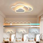 LED Ceiling Light, Creative Clouds Ceiling Lamp, 32W 2700lm 42cm, with Dimmable Remote Control 3000-6500K, Modern White Ceiling Lights Wall Light for Living Room Bedroom Hallway and Children's room