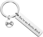 WSNANG Best Friend Keychain Besties Gift You are My Bestie Bitch Keychain Friendship Jewelry BFF Birthday Gift Sister Gift (Silver)