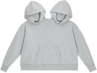 CAKEASY Hoodies Sweatshirt For Couples, Intimate Couples Sweatshirts, Two Person Matching Oversized Long Sleeve Pullover, Grey, Large