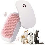 Fuigarry 2 Packs Electric Massage Pet Hair Brushes, Hand-Held Portable Vibration Brushes, Remove Loose Hair of Cats and Dogs, TPE Soft Tooth Comb, Suitable for Pet Massage and Play Toys-Pink