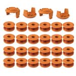 Thten Trimmer Spool Line for Worx WA0010 WG180 WG163 Weed Wacker Spool with WA6531 GT Spool Cover 50006531 String Trimmer Refills 10ft 0.065" 10 Pack (8 Spools, 2 Trimmer Cap)