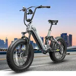 PUCKIPUPPY Corgi Electric Bike for Adults 960W, 48V 20Ah Battery Ebike, New Longitudinal Suspension Ebike, 20'' Fat Tire Full Suspension Mountain E Bike, 28MPH & 80Miles Range, Display, 7 Speed