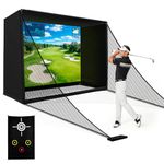 KIKILIVE 10x8ft Golf Practice Net with Target Impact Screen for Golf Simulator, Backyard Indoor Outdoor Use, For Swing & Chipping Training