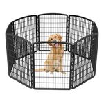 IRIS 34'' Exercise 8-Panel Pet Playpen without Door, Black