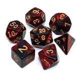 DND Dice Set Red Black RPG Dice for Dungeon and Dragons D&D MTG 7-Die Polyhedral Dice