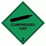 Viking Signs LN637-S10-V "Compressed Gas" Sign, Vinyl, 100 mm x 100 mm