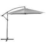 VonHaus Banana Parasol 3M – Cantilever Hanging Parasol Umbrella for Outdoor, Garden, Patio – Sun Shade Canopy with Hand Crank, Tilt & Rotate Function, UV30+ Protection, Air Vent, Steel Frame – Grey