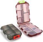 2PCS Travel Pill Organizer, Portable Pill Case, Pill Box Dispenser, with 10 Compartments for Different Medicines