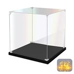 Acrylic Display Case for Collectibles Assemble Clear Acrylic Display Box for Lego Alternative Glass Case for Display Figures Doll Toys Home Storage(10x10x10 inch, 25x25x25 cm)