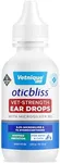 Vetnique Oticbliss Cat & Dog Ear Infection Treatment Drops - with 1% Hydrocortisone & MicroSilver BG for Dog Yeast Ear Infections - Vet Recommended Cat & Dog Ear Cleaner for Itchy Ear Relief