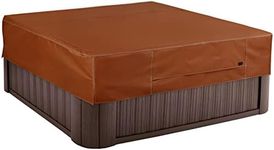 NettyPro Hot Tub Cover Protector 86 x 86 inch Waterproof Outdoor SPA Cover Cap for Square Hot Tub, Brown