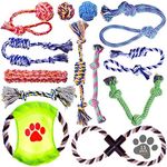 Pets&Goods Heavy Duty Rope Toy for Active Chewers, Washable 100% Cotton Dog Chew Toys - Tug of War, Pack of 13 Puppy Teething Toys (Small Breed, 13, Count)