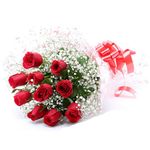 Bigwishbox Premium an Fresh 10 Red Roses Flowers Bunch Same day Delivery (Best For valentine's day, Anniversary, marriage Anniversary and Birthday)