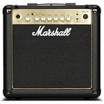 Marshall MG15GR Guitar Combo Amplifer with Reverb, Practice Amp Suitable for Electric Guitar - Black and Gold