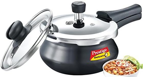 Prestige Deluxe Duo Plus Pressure Cooker, 2 Litre, Black