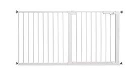 BabyDan Premier, Extra Wide Pressure Fit Stair Gate, Covers openings between 139-144.8 cm/54.7-57 inches, Baby Gate/Safety Gate, Metal, White, Made in Denmark - (Pet Gate/Dog gate)