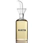 Olietta Borosilicate Glass Oil Bottle - 250ml Non Drip Olive Oil Dispenser - Leak Proof Pourer Vinegar Drizzler - Easy Clean Drip Free Oil Bottles for Kitchen - Olive Oil Bottle - Anti Drip Oil Bottle