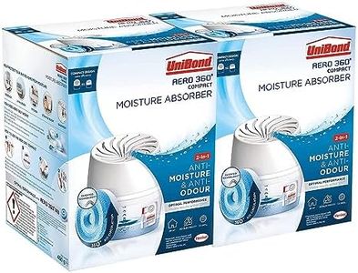 Unibond AERO 360 Compact Moisture Absorber Ultra-Absorbent Dehumidifier Helps to Prevent Condensation Mould and Musty Smells, 1 Device incl. 1 Refill Tab 450g in each box, Bulk Buy 2 Pack