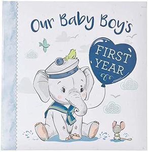 Christian Art Gifts Boy Baby Book of Memories Blue Keepsake Photo Album Our Baby Boy's First Year Memory Book Baby Book with Bible Verses