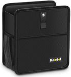 K KNODEL Car Trash Can, Foldable Trash Can for Car, Multifunctional Car Storage Bag, Auto Garbage & Car Trash Bin with Big Opening (Large, Black)