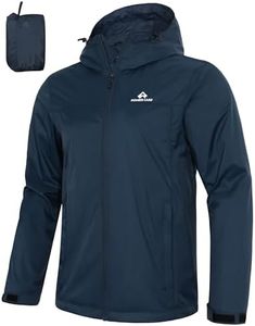Pioneer Camp Men's Rain Jacket Waterproof with Hood Lightweight Packable Raincoat Rain Shell for Outdoor Hiking Travel
