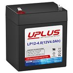 UPLUS 12 Volt 4AH Rechargeable AGM Battery, LP12-4 SLA Alarm Battery Replacement Batteries for Security Control Panel, Garage Door Opener, Ion Block Rockers, UPS Systems, Ride On Truck etc.