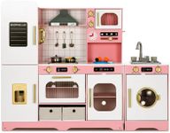 Alphakids Kids Kitchen Playset with Real Lights and Sounds for Pretend Play