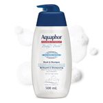 Aquaphor Baby Wash & Shampoo for Baby's Sensitive Skin, Hypoallergenic, Tear Free Baby Shampoo and Body Wash, Enriched with Provitamin B5, Fragrance Free, Recommended by U.S. Pediatricians, 500mL