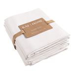 KAF Home Flour Sack Towels, White, Set of 4, 100% Cotton, Super Absorbent & Lint Free, Machine Washable, 32 by 38-inches each