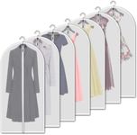 Garment Bag Lightweight Clear With Full Zipper (Set of 5) PEVA Moth-Proof Breathable Garment Covers (Large: 61 X 122 CM)