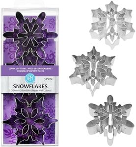 R&M International 1920 Snowflake Cookie Cutters with Interior Cut-Outs, 3" Assorted, 3-Piece Set